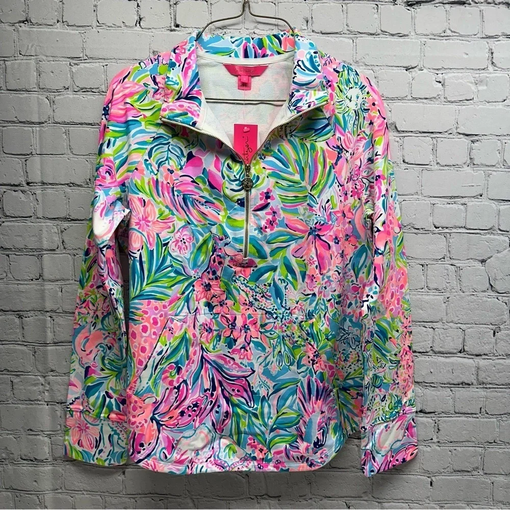 Lilly Pulitzer Pink and Blue Floral Top size Small NWT - Picture 1 of 9